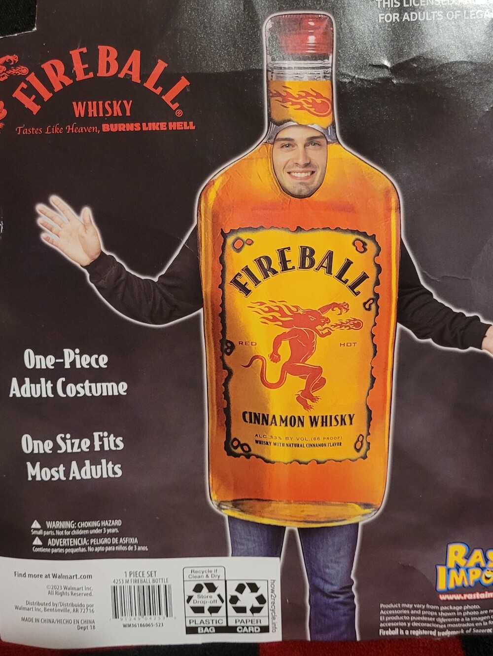 Fireball Cinnamon Whisky Bottle Adult Costume